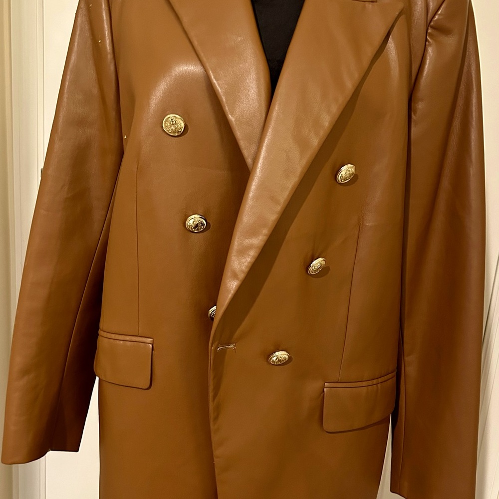 ZARA Faux Leather Blazer